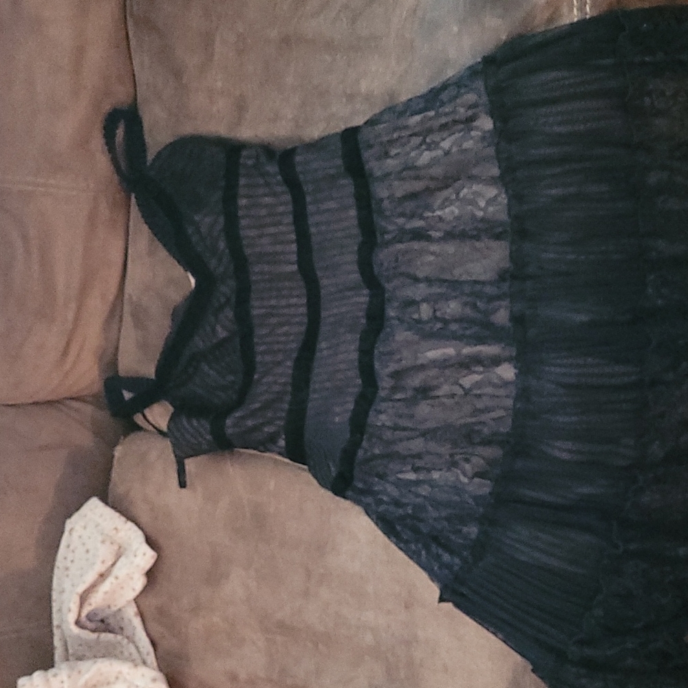 NWT Eliza J Black Lace Overlay Midi Cocktail Dress
